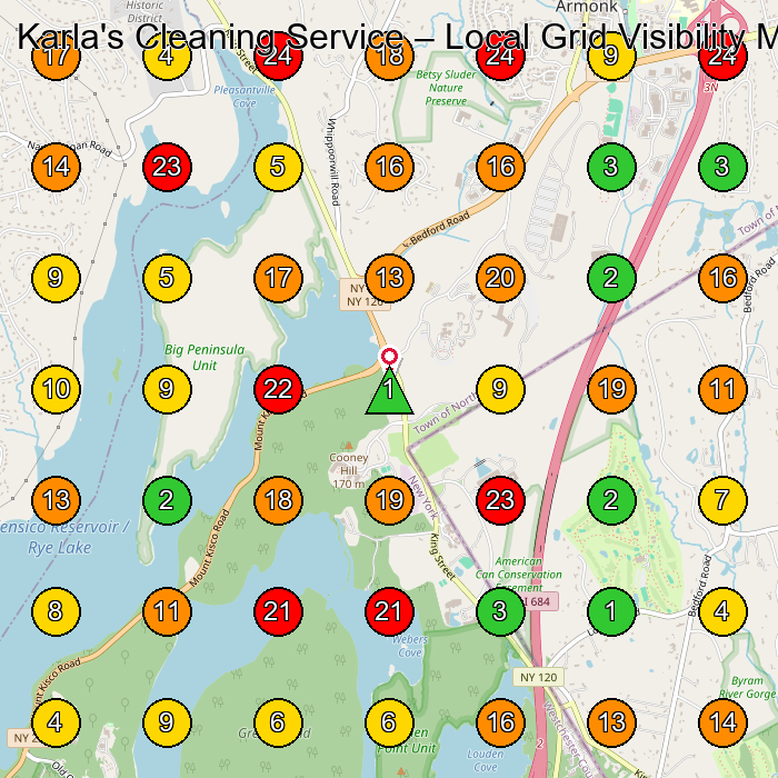 Karla's Cleaning Service House Cleaning Service GeoGrid ranking map for None